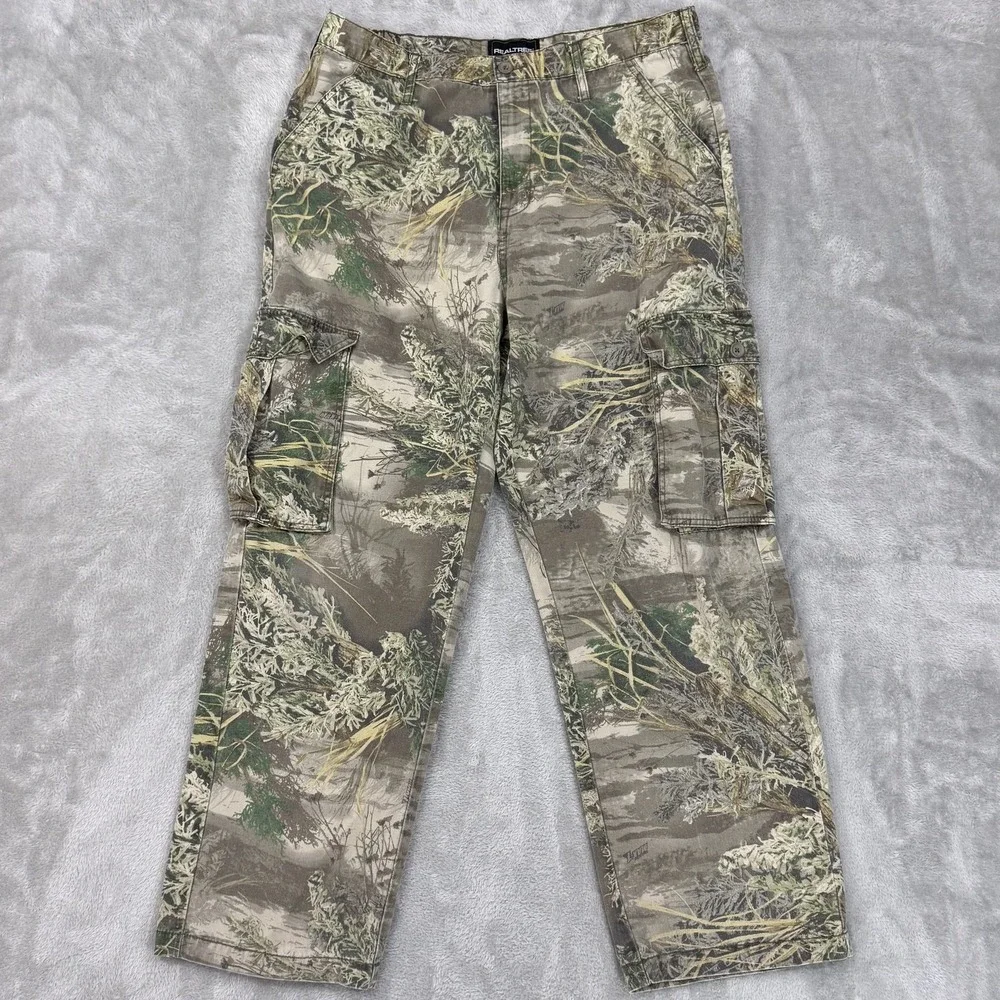 Realtree Hunting Pants Mens 36/38 Large Advantage Max-1 Camo Cargo Utility‎